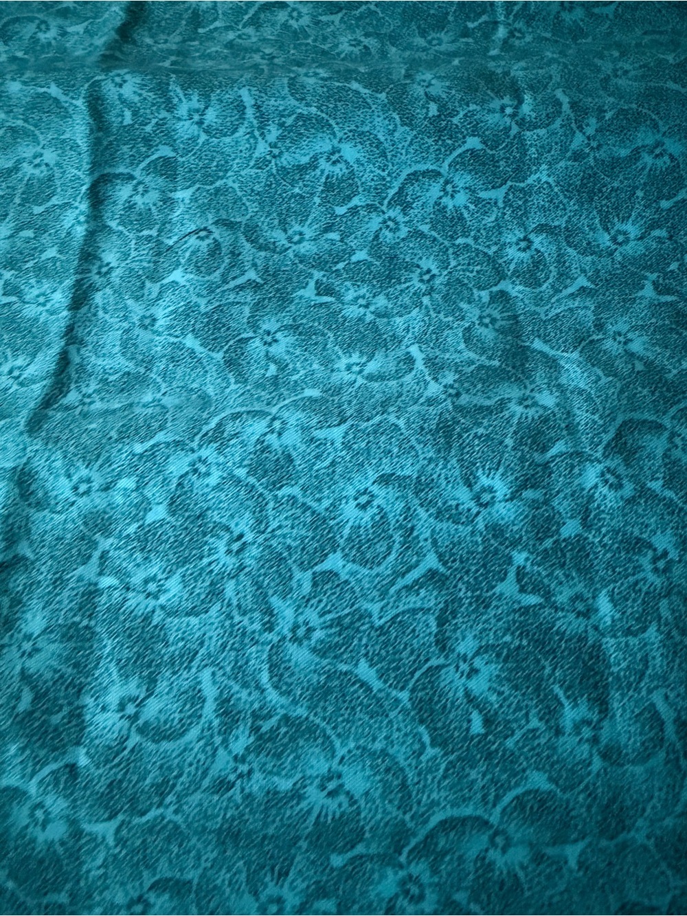 Vintage Jinny Beyer "Basic Realities" Teal Floral Quilting Fabric – 2 1/3 Yards